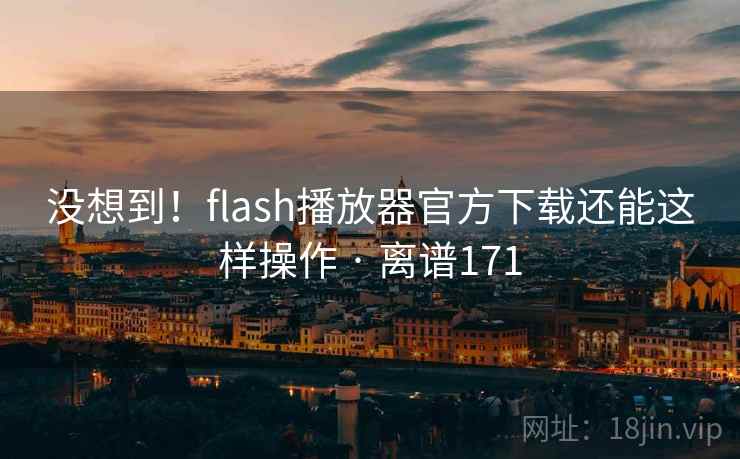 没想到！flash播放器官方下载还能这样操作 · 离谱171